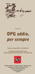 Seminario sugli OPG a Firenze il 4 marzo 2015, ore 9.30/17.30 presso il Consiglio regionale della Toscana Palazzo Bastogi, Salone delle Feste - Via Cavour, 18